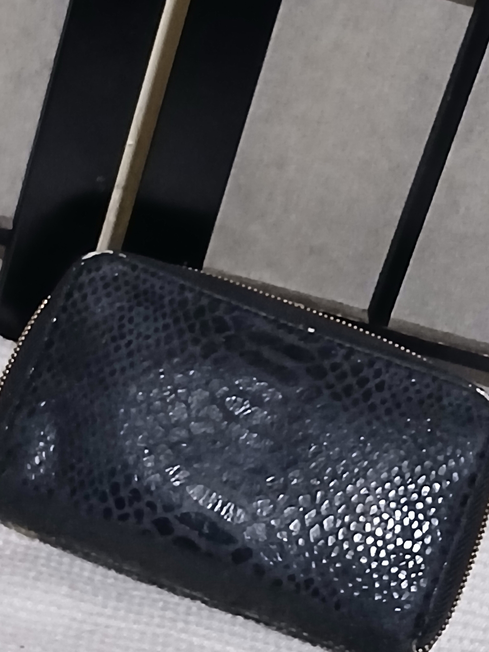 Michael Kors Black Textured Wristlet with Gold Plaque - Picture 9 of 10